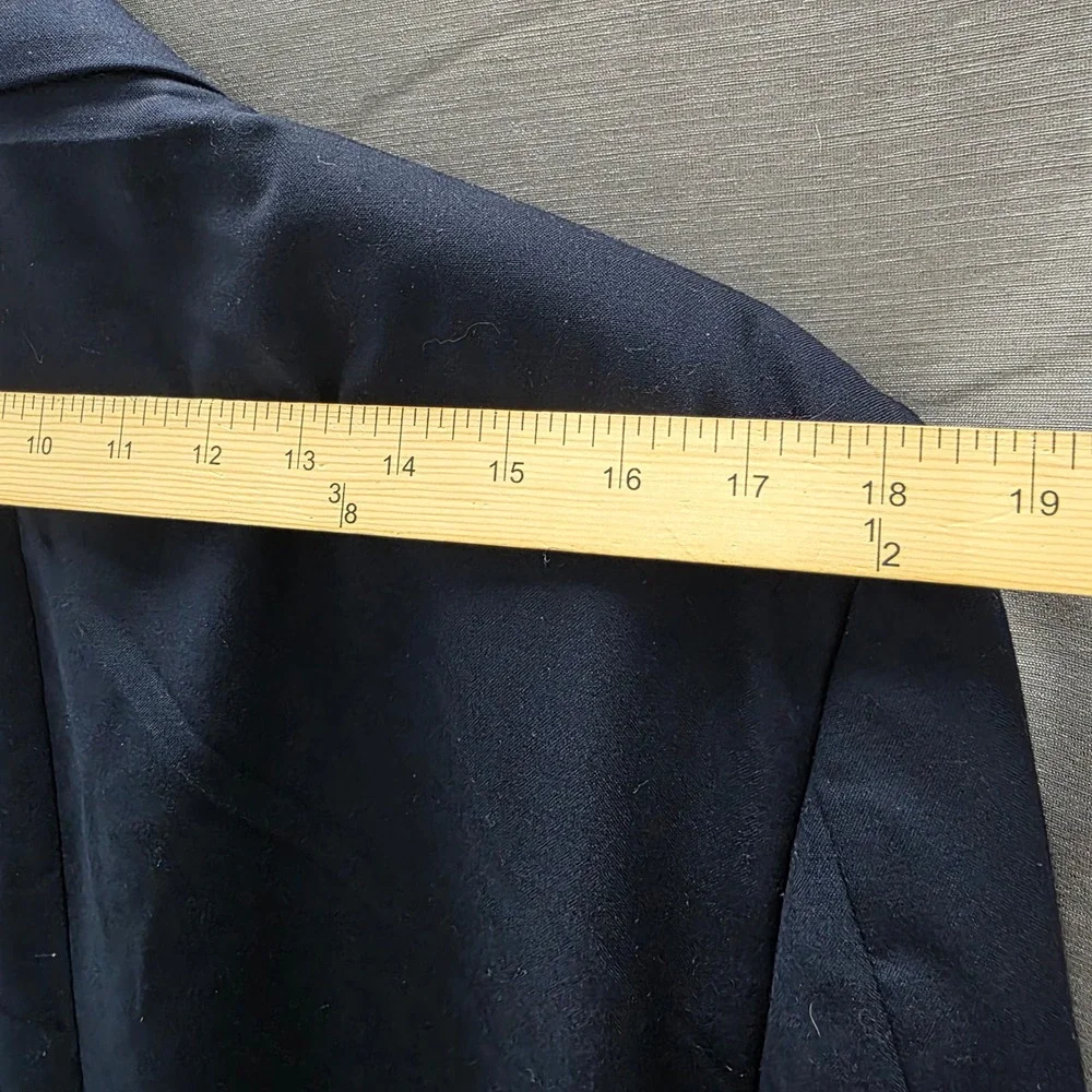 Burberry Mens Navy Blue 100% Wool Blazer Gold Crest Button Sport Coat 42R USA‎